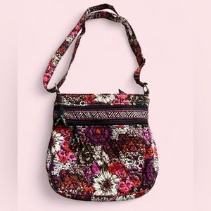 Vera Bradley Quilted Floral Crossbody Bag w/ Adjustable Strap – Pink/Multi